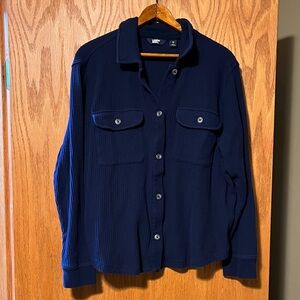 Lands' End Navy Casual Button Down Shirt